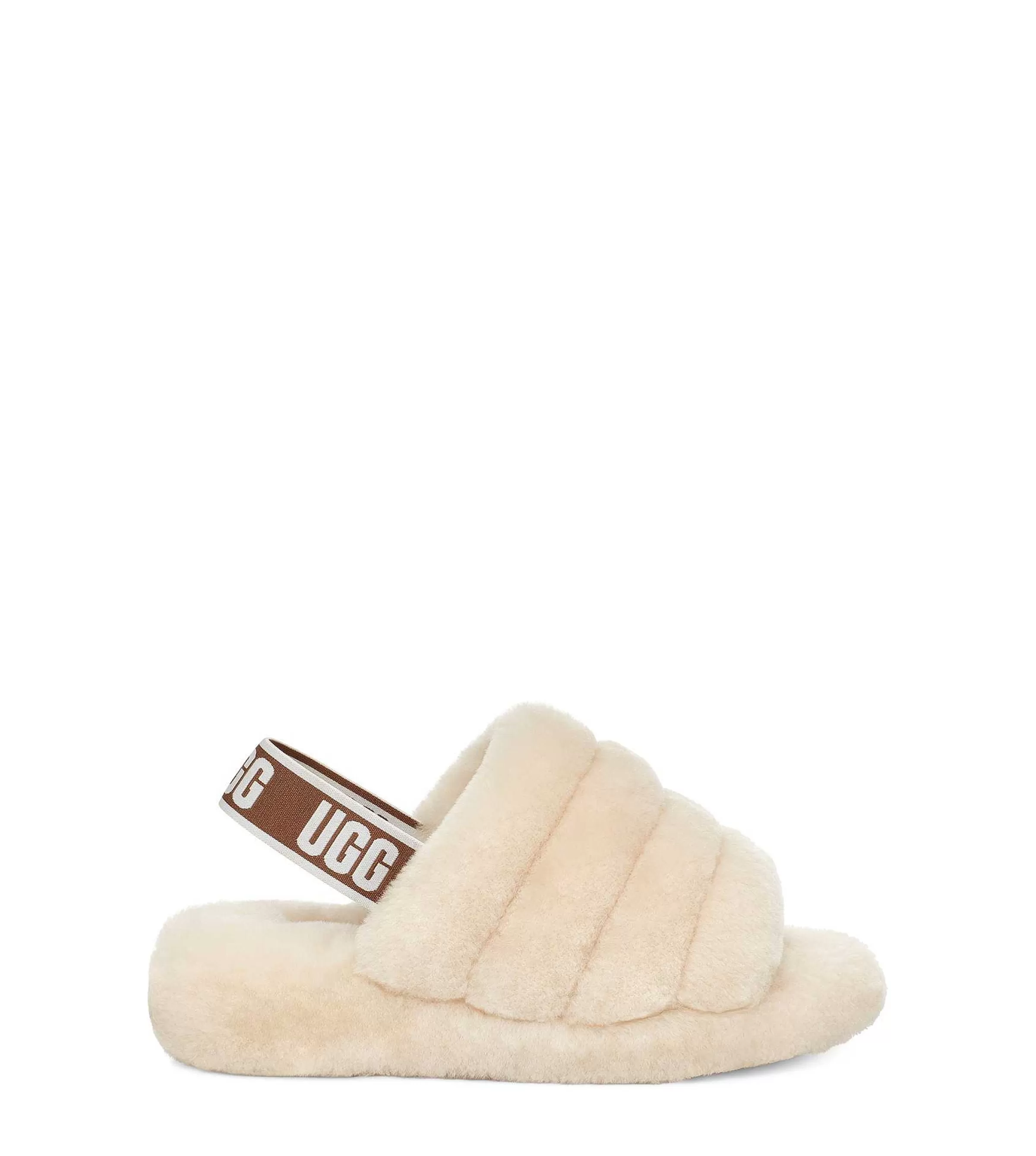 Pantoufles-UGG Fluff ouais diapositive Naturel