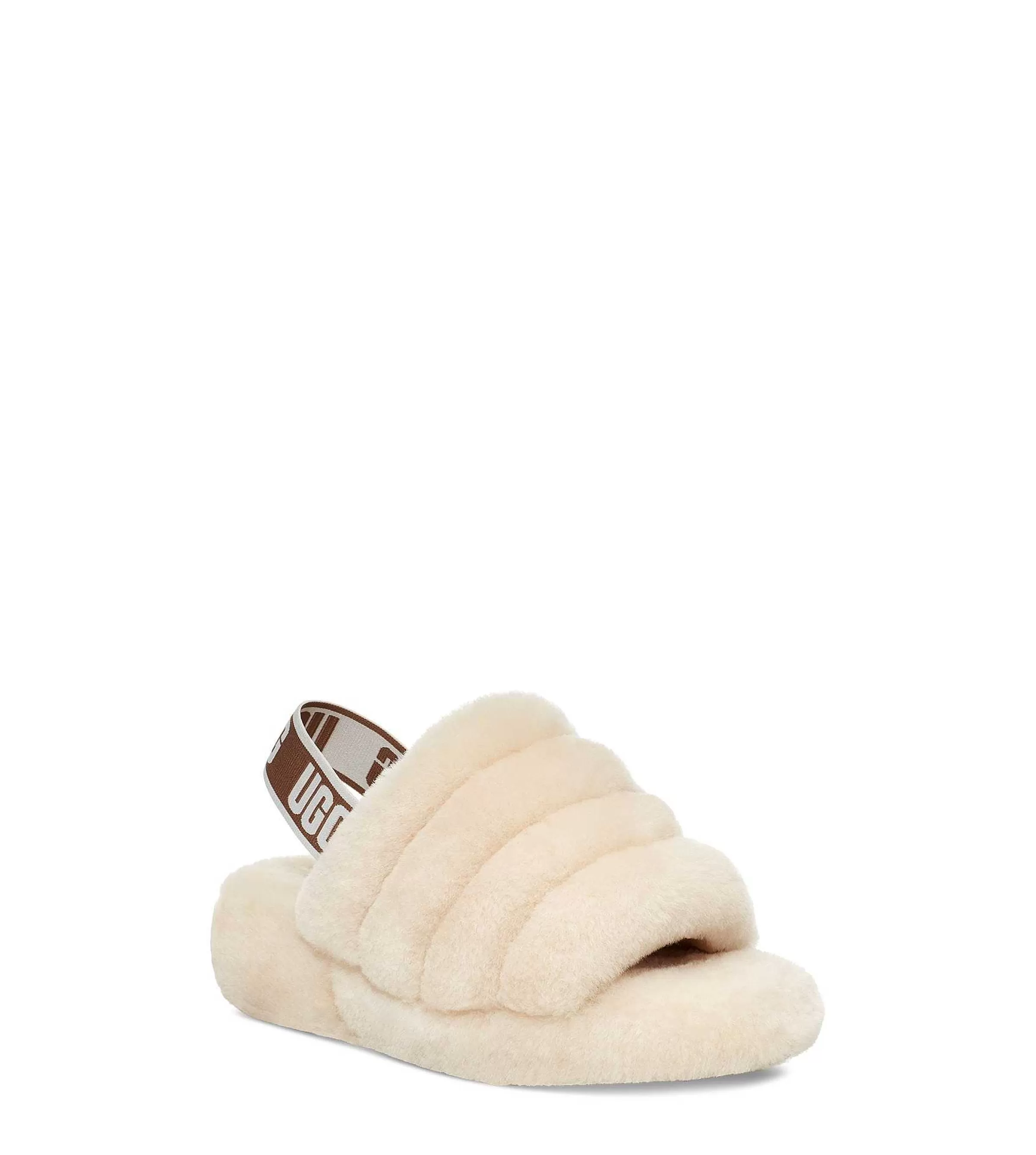 Pantoufles-UGG Fluff ouais diapositive Naturel