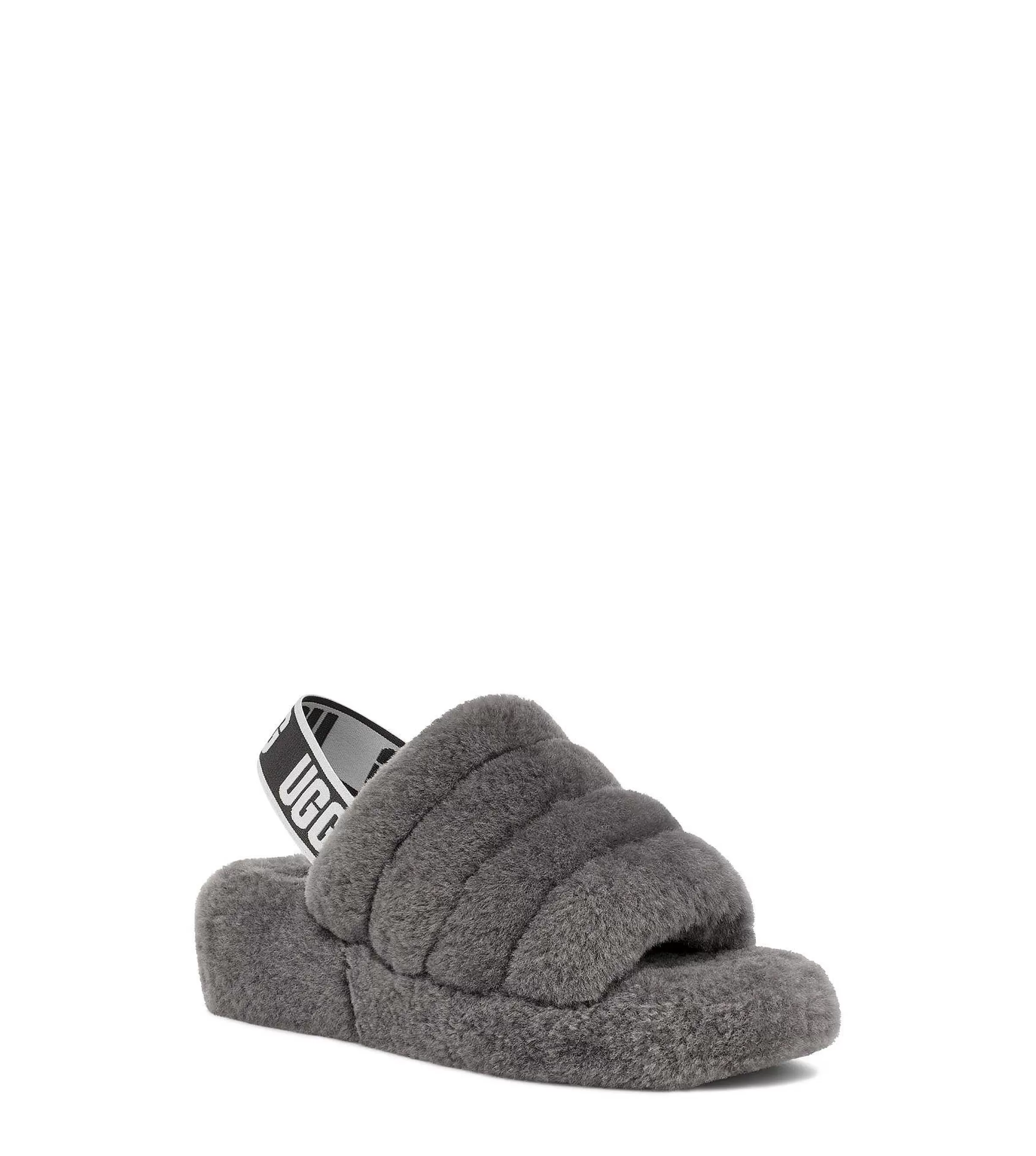 Pantoufles-UGG Fluff ouais Slide, charbon