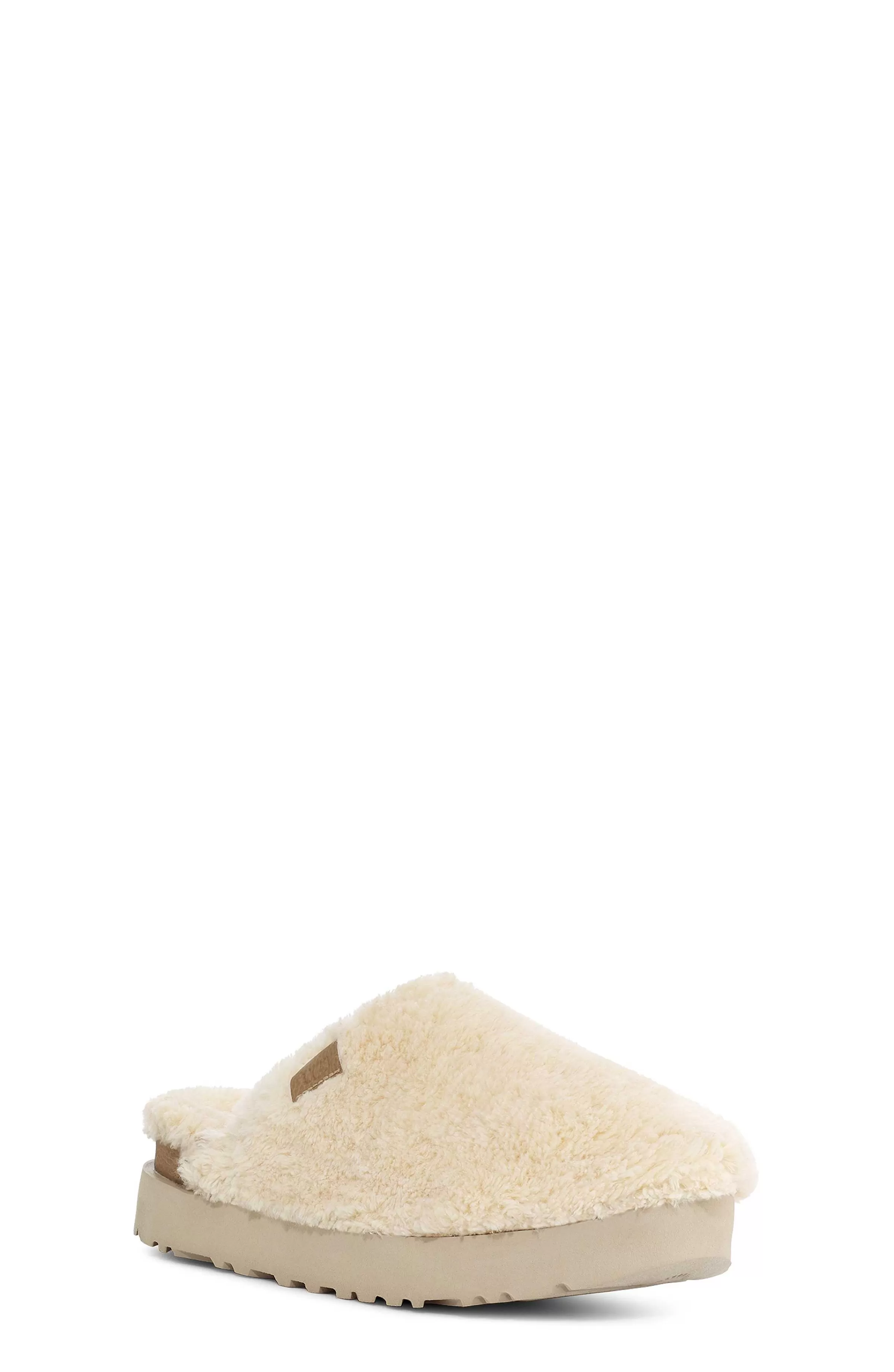 Pantoufles-UGG Glissière de sucre Fuzz, Naturel